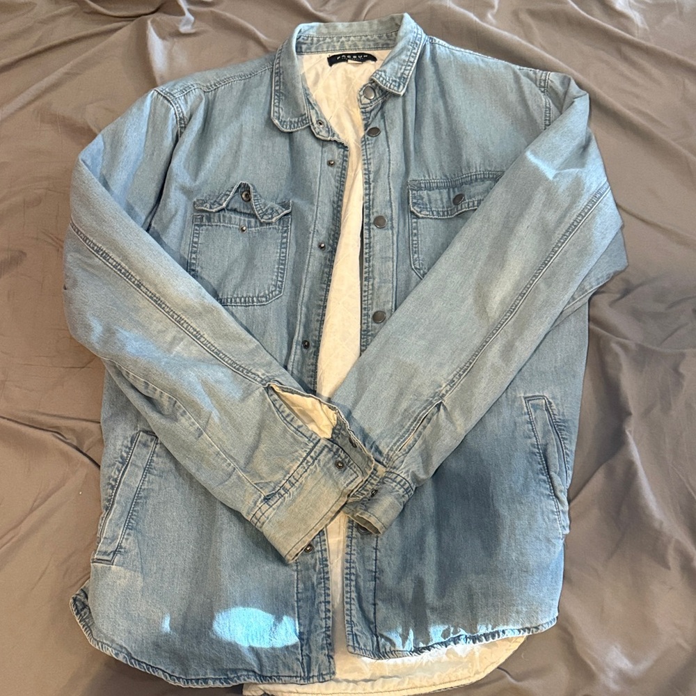 PacSun Men's Washed Denim Shirt Jacket